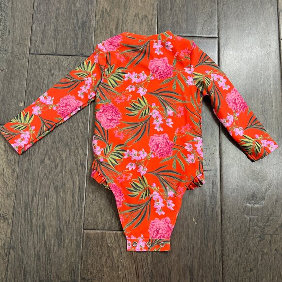 Old Navy Printed Ruffle-Trim Rashguard One-Piece Swimsuit for Baby - Picture 2 of 4